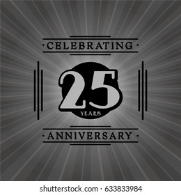 25 years anniversary design template. Vector and illustration.