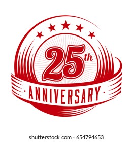 25 years anniversary design template. Vector and illustration. 25th logo.