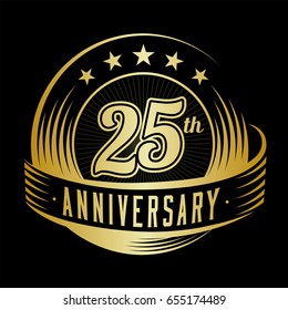25 years anniversary design template. Vector and illustration. 25th logo.