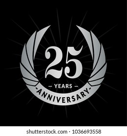 25 years anniversary. Elegant anniversary design. 25 years logo.