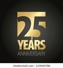 25 Years Anniversary gold black logo icon banner
