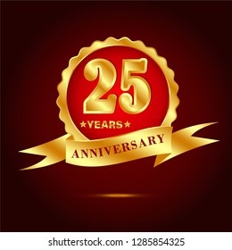 25 years anniversary gold vector 2
