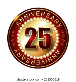 25 Years anniversary golden label. 