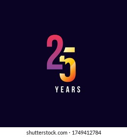 25 Years Anniversary Gradient Number Vector Design