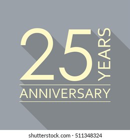 25 years anniversary icon. Anniversary decoration template. Vector illustration.