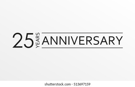 25 years anniversary icon. Anniversary decoration template. Vector illustration.