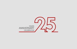 25 Years Anniversary Linked Logotype With Red Color Isolated On White Background For Company Celebration Event