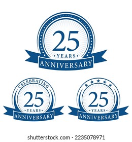 25 years anniversary logo collections. Set of 25th Anniversary logotype template. Vector and illustration.