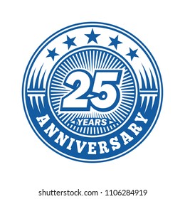 25 years anniversary. Anniversary logo design. Vector and illustration.