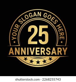 25 years anniversary logo design template. 25th anniversary celebrating logotype. Vector and illustration.