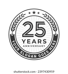 25 years anniversary logo design silhouette isolated