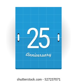 25 Years Anniversary Logo Designed like Flip Calendar