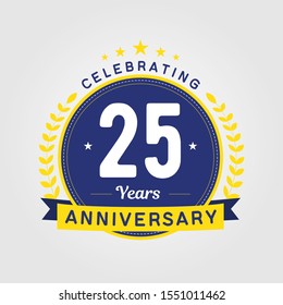 25 Years Anniversary Logo Template. Can Be Used For Celebration Event