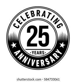 25 years anniversary logo template. Vector and illustration.