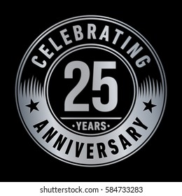 25 years anniversary logo template. Vector and illustration.