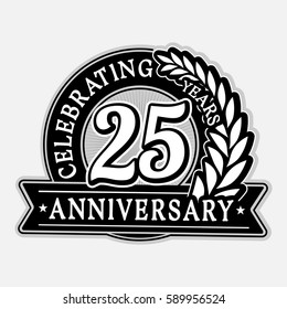 25 years anniversary logo template. Vector and illustration.