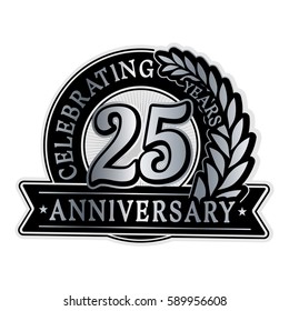 25 years anniversary logo template. Vector and illustration.