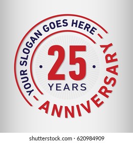 25 years anniversary logo template. Vector and illustration.