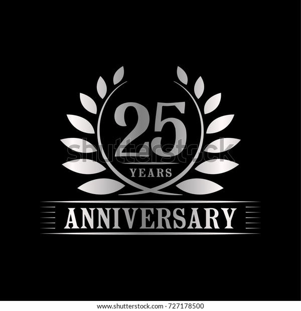 25 Jahre Jubilaum Logo Vorlage Stock Vektorgrafik Lizenzfrei