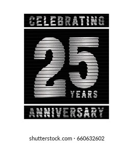 25 years anniversary logo. Vector and illustration.