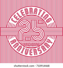 25 years anniversary logo. Vector and illustration. Line art anniversary design template.