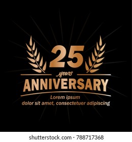 25 years anniversary logo. Vector and illustration.