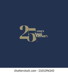 25 years anniversary logotype with modern minimalism style. Vector Template Design Illustration.