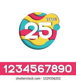 25 Years Anniversary Papercut Logo Template