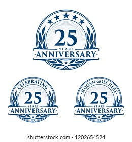 25 years anniversary set. 25th celebration logo collection. Vector and illustration. 