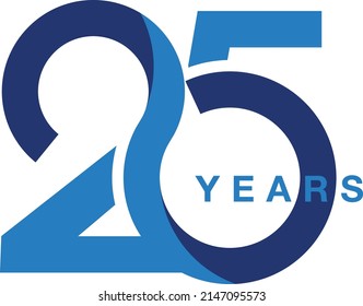 25 years anniversary silver jubilee seamless infinity logo icon unit blue