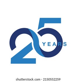 25 years anniversary silver jubilee seamless infinity logo icon unit blue svg