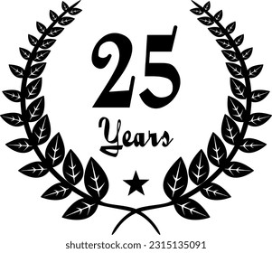 25 Years Anniversary stilyzed Laurel, black and white