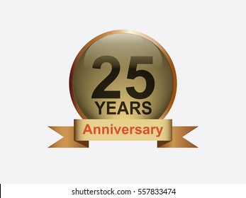 25 years anniversary vector design on gray background