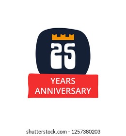 25 years anniversary vector icon, symbol, emblems template design