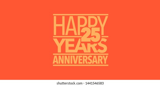 25 years anniversary vector icon, logo, banner. Design element with composition of letters and number for 25th anniversary card