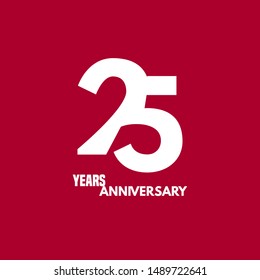 25 years anniversary vector icon, logo. Design element with composition of digit and text for 25th anniversary 