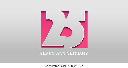 25 years anniversary vector icon, symbol, logo. Graphic background or card in modern style for 25th anniversary birthday celebration 