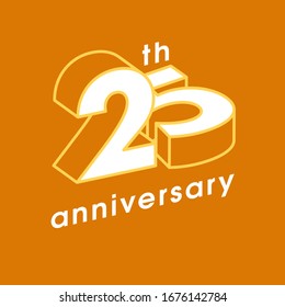 25 years anniversary vector icon, logo. Graphic composition of number and sign for 25th anniversary greeting card, invitation