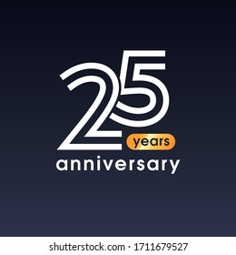 Icono vectorial de 25 años, logo. Elemento de diseño con signo gráfico y número para el 25º aniversario