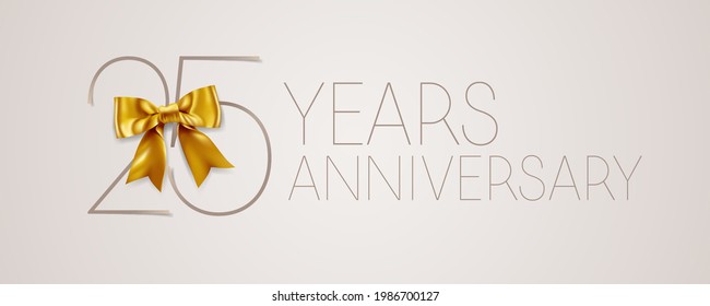 25 years anniversary vector icon, symbol, logo. Graphic background or card for 25th anniversary birthday celebration