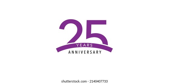 25 years anniversary vector icon, logo. Design element with graphic sign and number for 25th anniversary