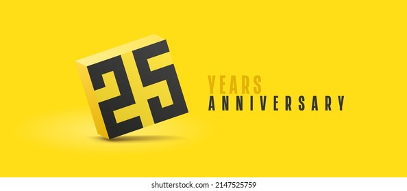 25 years anniversary vector icon, logo. Isolated graphic number for 25th anniversary birthday card or symbol