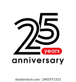 25 years anniversary vector icon, logo. Graphic design element for 25th anniversary