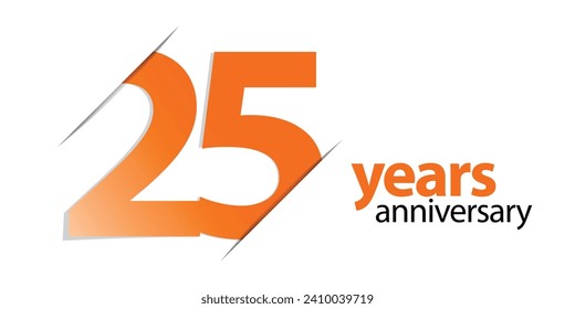 25 years anniversary vector icon, logo. Graphic design element with number and text composition for 25th anniversary. Suitable for card or packaging