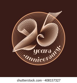 25 Jahre Jubiläum Vektorsymbol, Etikett, Logo, Symbol. Gestaltungsdesign-Element zum 25. Geburtstag auf Golden