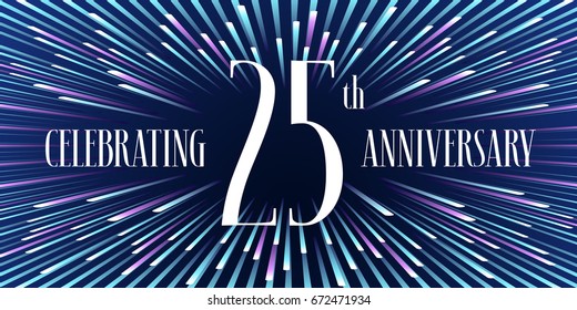 25 years anniversary vector icon,  banner. Graphic design element or logo with abstract background for 25th anniversary