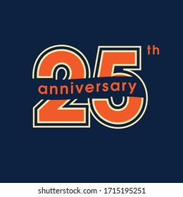25 years anniversary vector logo, icon. Graphic design element with number for 25th anniversary greeting card or banner