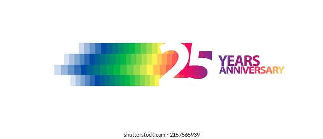 25 years anniversary vector logo, icon. Graphic design element with number for 25th anniversary greeting card or banner