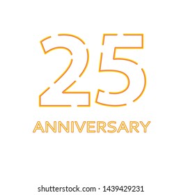 25 years anniversary vector, style  for celebration, logo template