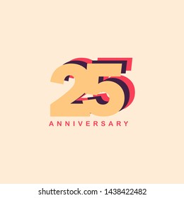 25 Years Anniversary Vector Template Design Illustration